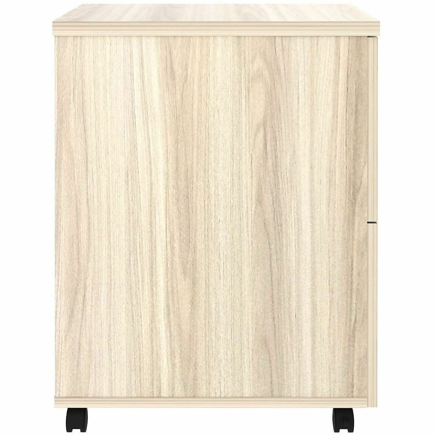 Lorell Essentials 2-Drawer Mobile Pedestal, 28.3" Height x 16" Width x 22" Depth, Modern Elm (LLR66329)