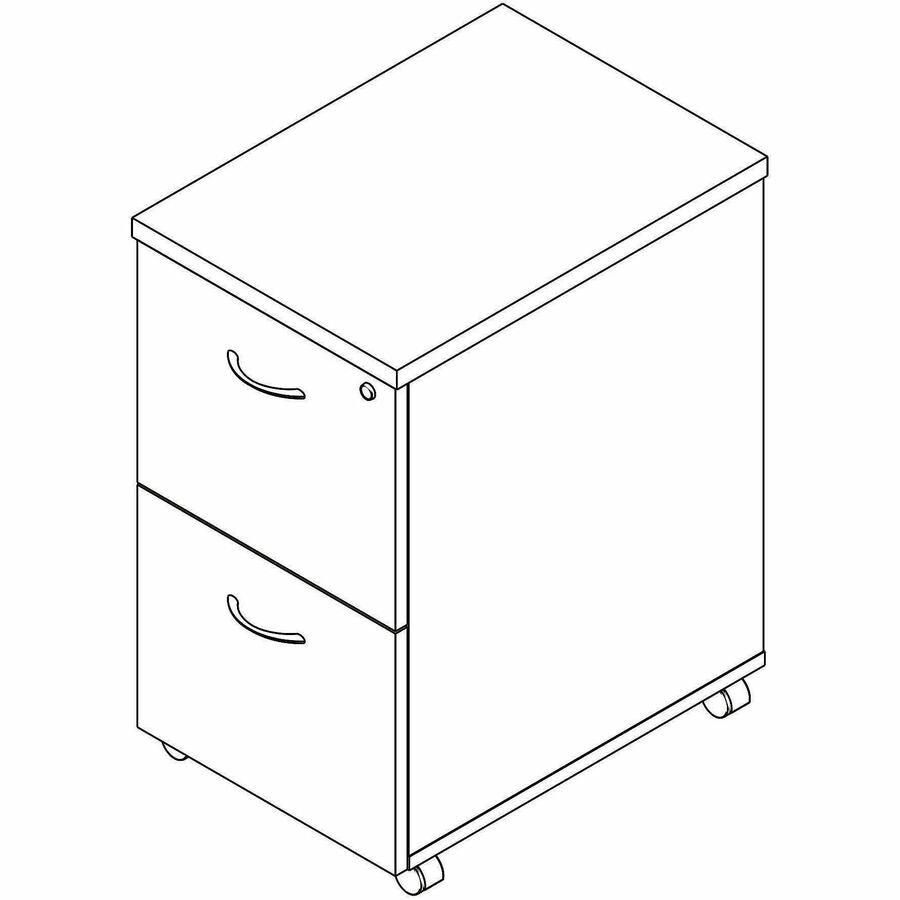 Lorell Essentials 2-Drawer Mobile Pedestal, 28.3" Height x 16" Width x 22" Depth, Modern Elm (LLR66329)