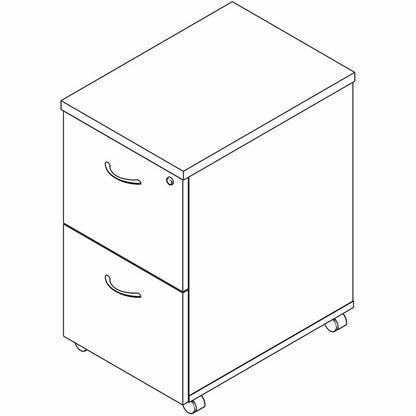Lorell Essentials 2-Drawer Mobile Pedestal, 28.3" Height x 16" Width x 22" Depth, Modern Elm (LLR66329)