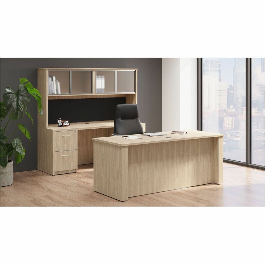 Lorell Essentials 2-Drawer Mobile Pedestal, 28.3" Height x 16" Width x 22" Depth, Modern Elm (LLR66329)
