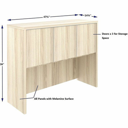 Lorell Essentials 3-Door Stack-On Hutch, 36" Height x 48" Width x 15" Depth, Modern Elm (LLR66319)