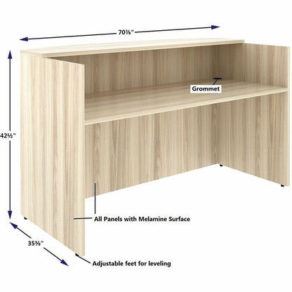 Lorell Essentials Front Reception Desk, 1" Thickness Table Top, 42.5" Height x 72" Width x 36" Depth (LLR66325)