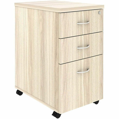 Lorell Essentials 3-Drawer Mobile Pedestal, 28.3" Height x 16" Width x 22" Depth, Modern Elm (LLR66328)