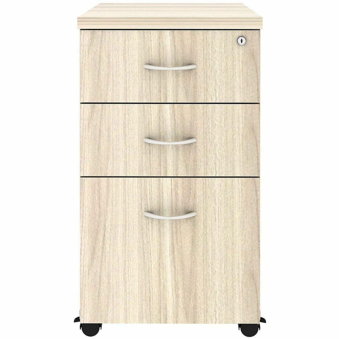 Lorell Essentials 3-Drawer Mobile Pedestal, 28.3" Height x 16" Width x 22" Depth, Modern Elm (LLR66328)