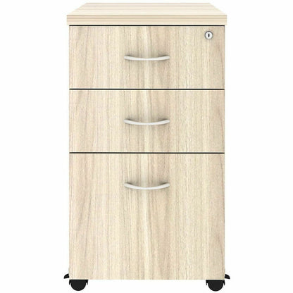 Lorell Essentials 3-Drawer Mobile Pedestal, 28.3" Height x 16" Width x 22" Depth, Modern Elm (LLR66328)