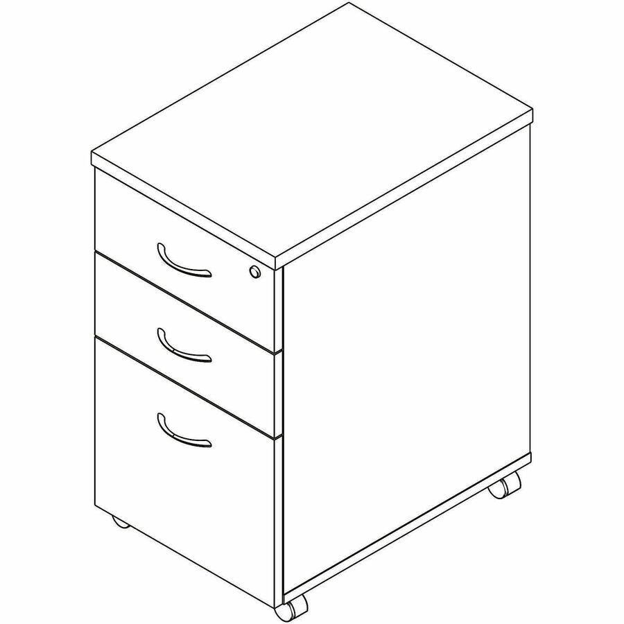 Lorell Essentials 3-Drawer Mobile Pedestal, 28.3" Height x 16" Width x 22" Depth, Modern Elm (LLR66328)