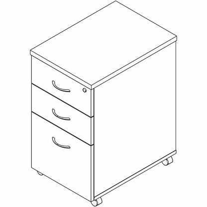 Lorell Essentials 3-Drawer Mobile Pedestal, 28.3" Height x 16" Width x 22" Depth, Modern Elm (LLR66328)