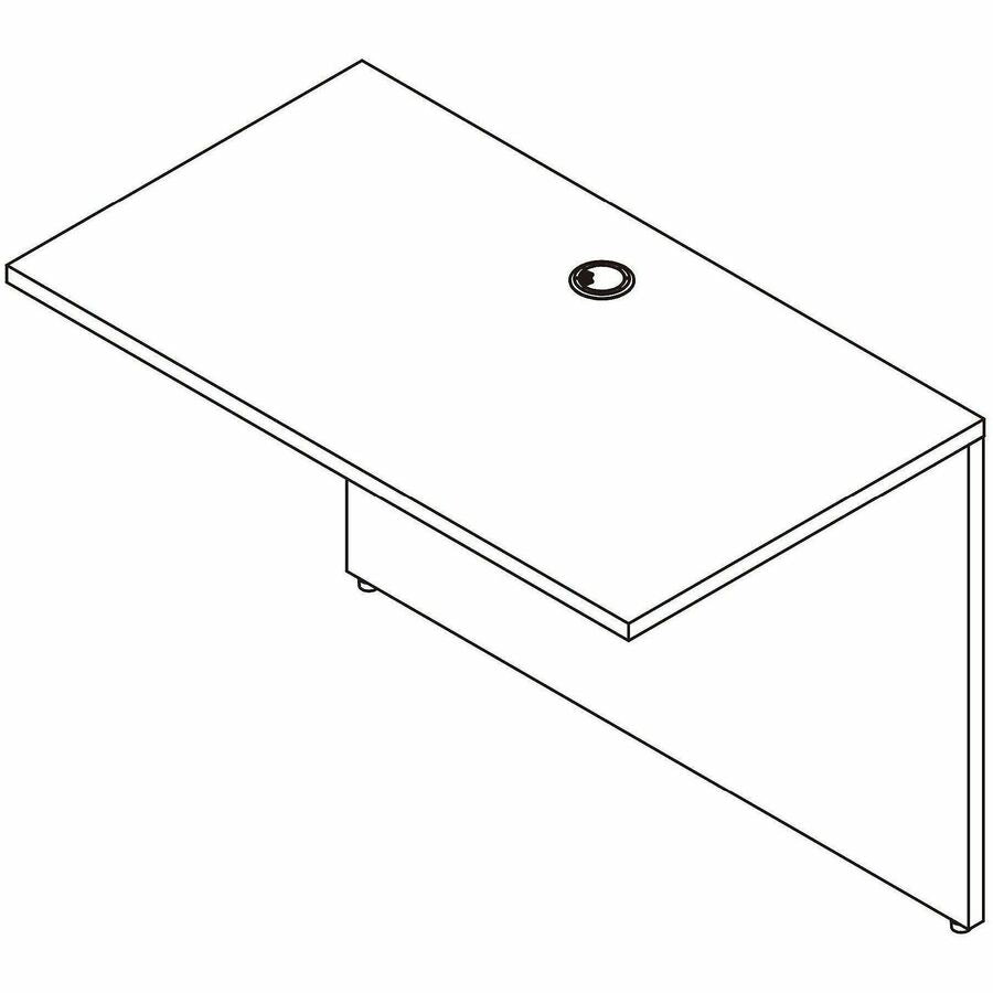 Lorell Essentials Rectangular Bridge, 1" Thickness Table Top, 29.5" Height x 42" Width x 24" Depth, Modern Elm (LLR66324)