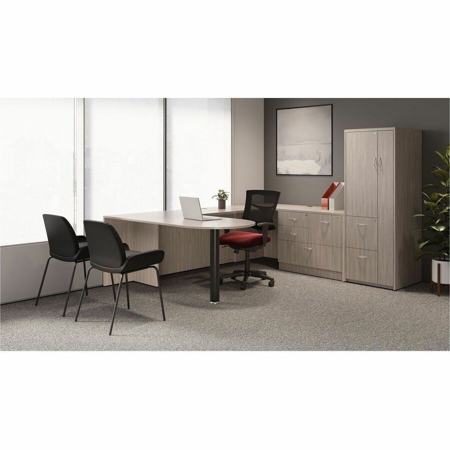 Lorell Essentials Rectangular Bridge, 1" Thickness Table Top, 29.5" Height x 42" Width x 24" Depth, Modern Elm (LLR66324)