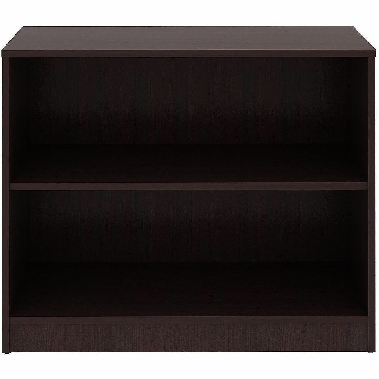 Lorell Essentials Espresso Laminate Bookcase, 36" Width x 12" Depth x 30" Height, Espresso (LLR18249)