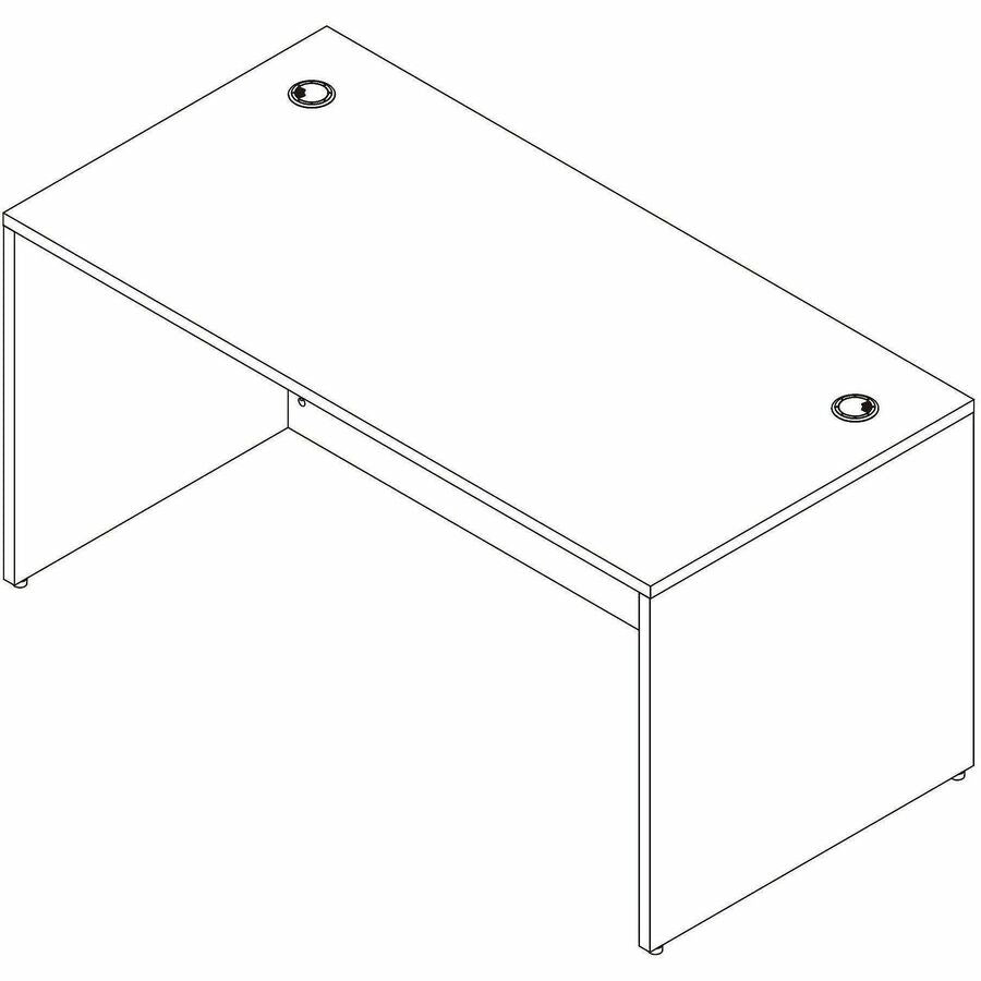 Lorell 66304 Essentials Retangular Desk Shell, Assembly Required, Modern Elm (LLR66304)