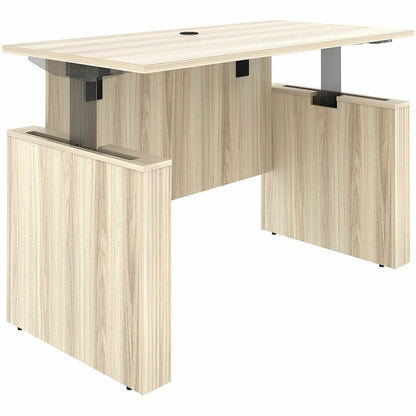 Lorell Essentials 60" Sit-to-Stand Desk Shell, 1" Thickness Table Top, 49" Height x 60" Width x 29" Depth, Modern Elm (LLR66308)