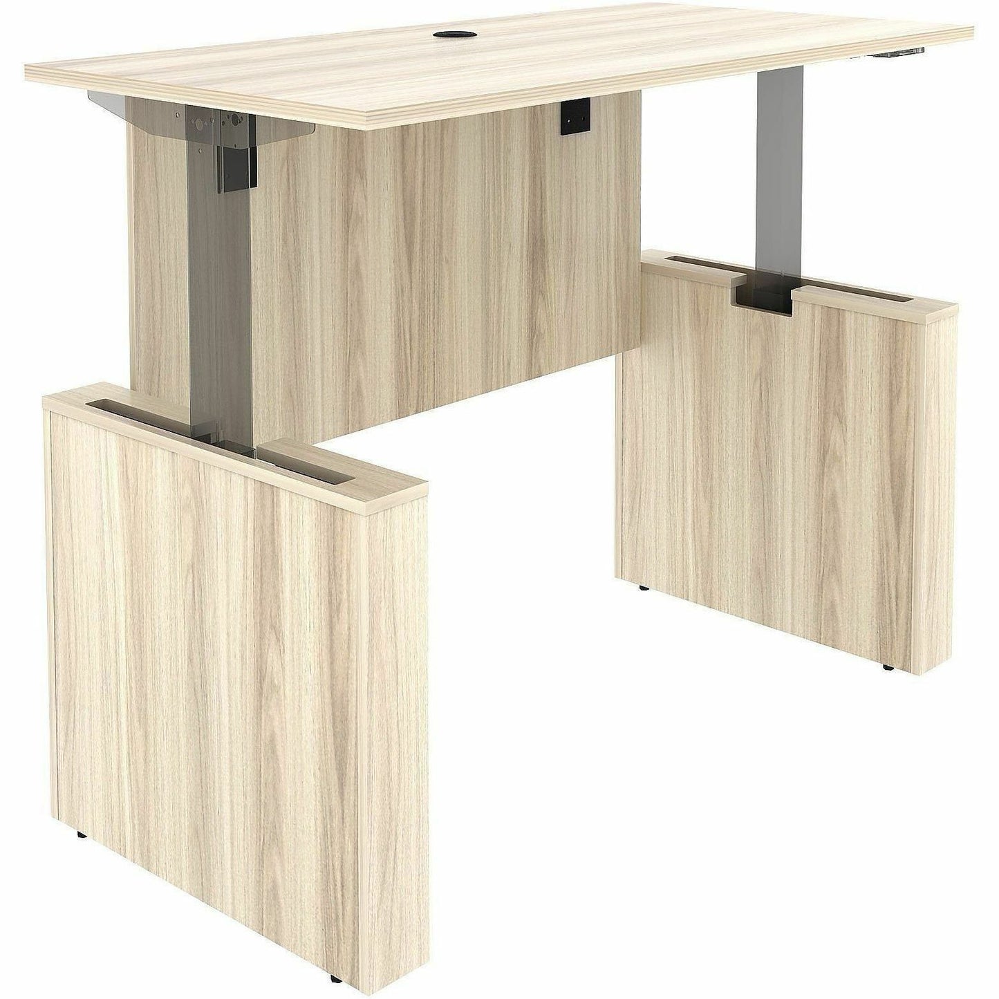 Lorell Essentials 60" Sit-to-Stand Desk Shell, 1" Thickness Table Top, 49" Height x 60" Width x 29" Depth, Modern Elm (LLR66308)