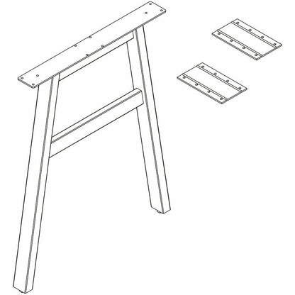Lorell 16288 Adjustable Table Leg Bases & Returns, Black (LLR16288)