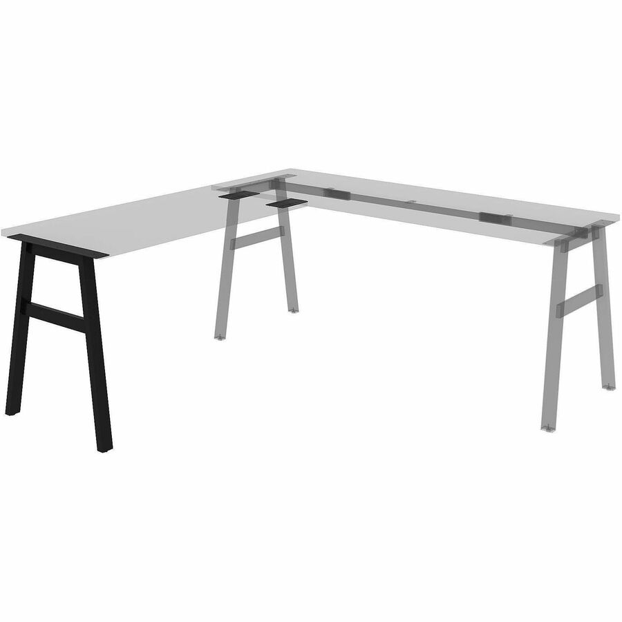 Lorell 16288 Adjustable Table Leg Bases & Returns, Black (LLR16288)
