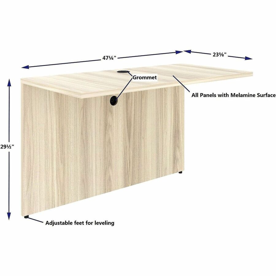 Lorell Essentials Rectangular Bridge, 1" Thickness Table Top, 29.5" x 48" x 24", Modern Elm (LLR66323)
