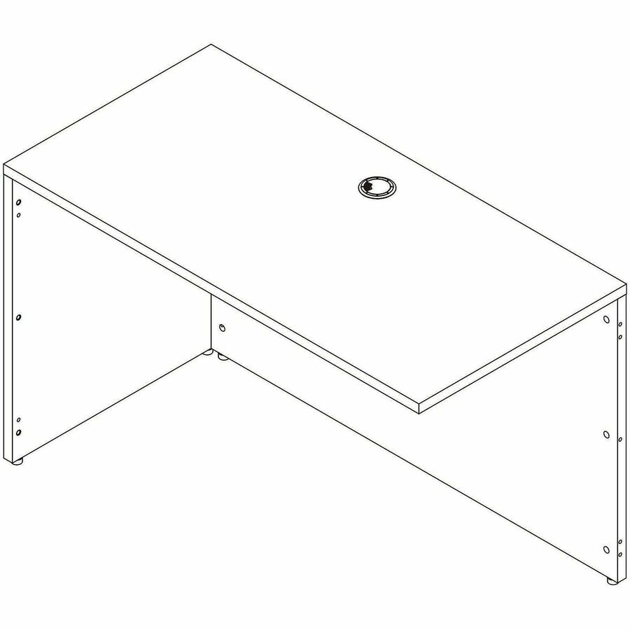 Lorell Essentials Rectangular Return Shell, Rectangle, 1" Thickness Table Top, 29.5" Height x 48" Width x 24" Depth Return Shell, Material: Laminate, Metal, Finish: Modern Elm (LLR66320)