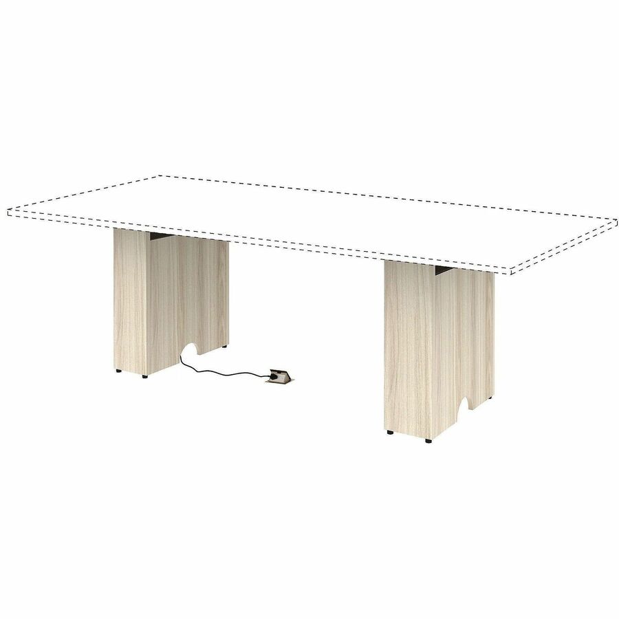 Lorell Essentials Modular Conference Table Base, 28.5" Height x 23.6" Width x 7.9" Depth, Modern Elm (LLR16305)