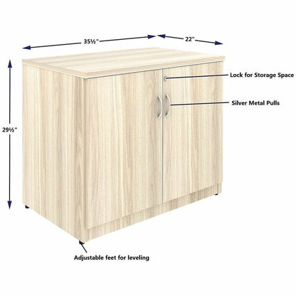 Lorell Essentials 2-Door Storage Cabinet, Modern Elm (LLR66333)