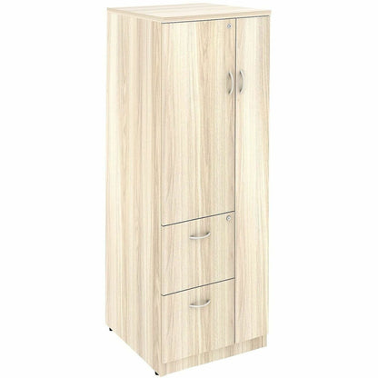 Lorell Essentials Tall Storage Cabinet, 23.6" Width x 65.6" Depth x 23.6" Height, 2 x Shelf(ves), 2 x Drawer(s), Modern Elm (LLR66338)