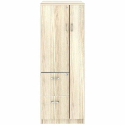 Lorell Essentials Tall Storage Cabinet, 23.6" Width x 65.6" Depth x 23.6" Height, 2 x Shelf(ves), 2 x Drawer(s), Modern Elm (LLR66338)