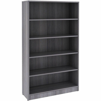 Lorell 5-Shelf Weathered Charcoal Laminate Bookcase, 36" Width x 12" Depth x 60" Height, Weathered Charcoal (LLR69631)