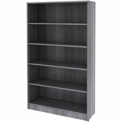 Lorell 5-Shelf Weathered Charcoal Laminate Bookcase, 36" Width x 12" Depth x 60" Height, Weathered Charcoal (LLR69631)