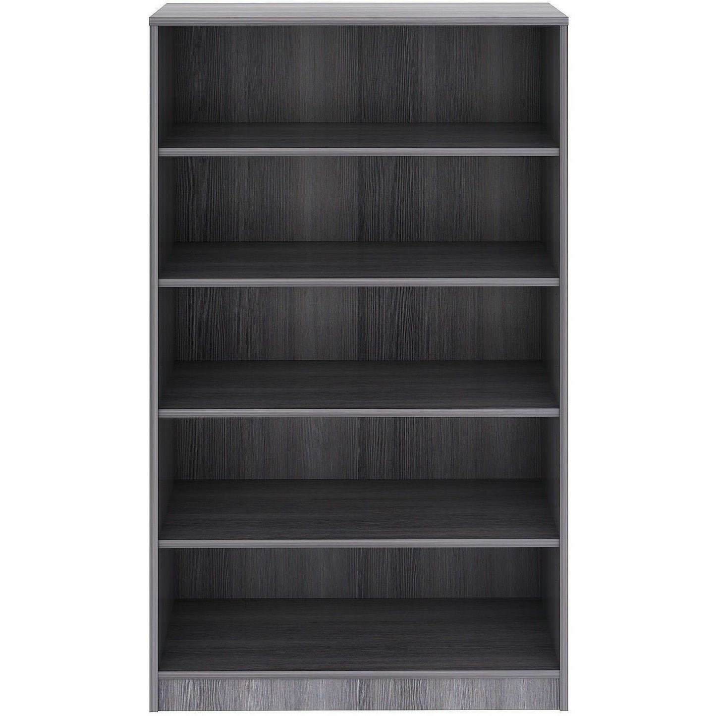Lorell 5-Shelf Weathered Charcoal Laminate Bookcase, 36" Width x 12" Depth x 60" Height, Weathered Charcoal (LLR69631)