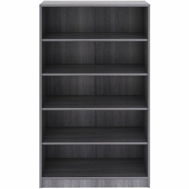 Lorell 5-Shelf Weathered Charcoal Laminate Bookcase, 36" Width x 12" Depth x 60" Height, Weathered Charcoal (LLR69631)