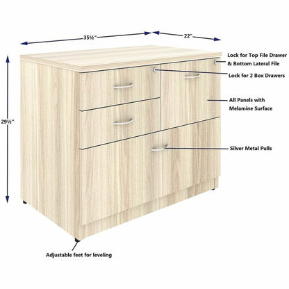 Lorell Essentials Versatile 4-Drawer Lateral File, Modern Elm (LLR66337)