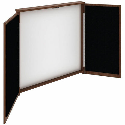 Lorell Dry-Erase Whiteboard Presentation Cabinet, Walnut (LLR69899)