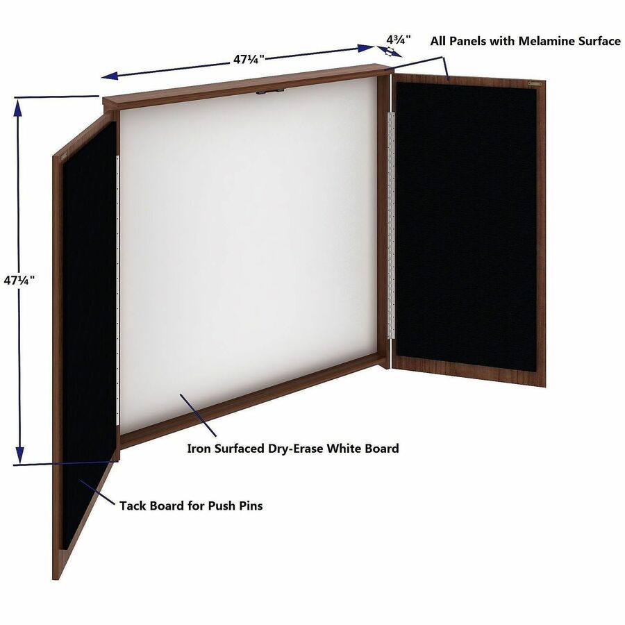 Lorell Dry-Erase Whiteboard Presentation Cabinet, Walnut (LLR69899)