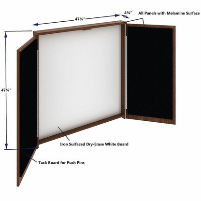 Lorell Dry-Erase Whiteboard Presentation Cabinet, Walnut (LLR69899)