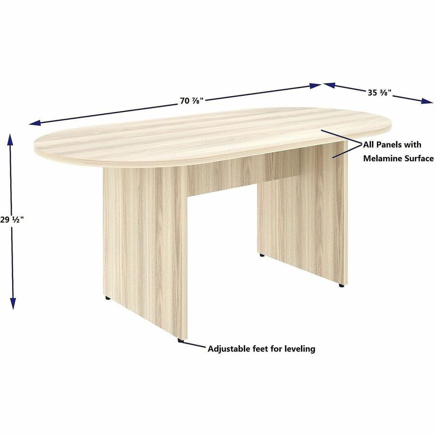 Lorell Essentials Oval Conference Table, Oval, 29.5" Height x 72" Width x 36" Depth, 1.3" Thickness Table Top, Modern Elm, Mahogany (LLR66370)