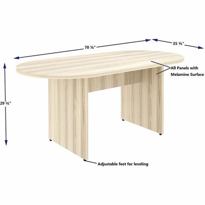 Lorell Essentials Oval Conference Table, Oval, 29.5" Height x 72" Width x 36" Depth, 1.3" Thickness Table Top, Modern Elm, Mahogany (LLR66370)