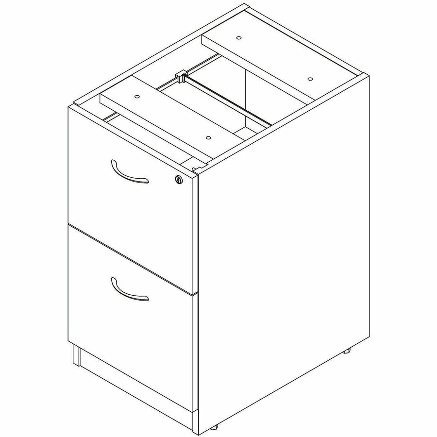 Lorell Essentials 2-Drawer Fixed Pedestal File Cabinet, Modern Elm (LLR66332)