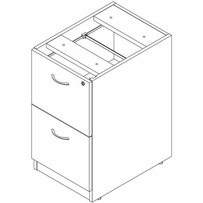 Lorell Essentials 2-Drawer Fixed Pedestal File Cabinet, Modern Elm (LLR66332)