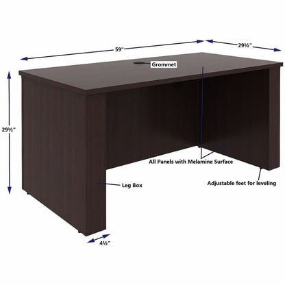 Lorell Essentials 60" Sit-to-Stand Desk Shell, 49" Height x 60" Width x 29" Depth, 1" Thickness Top, Espresso (LLR69641)