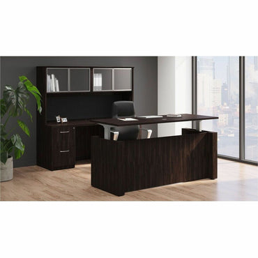 Lorell Essentials 60" Sit-to-Stand Desk Shell, 49" Height x 60" Width x 29" Depth, 1" Thickness Top, Espresso (LLR69641)