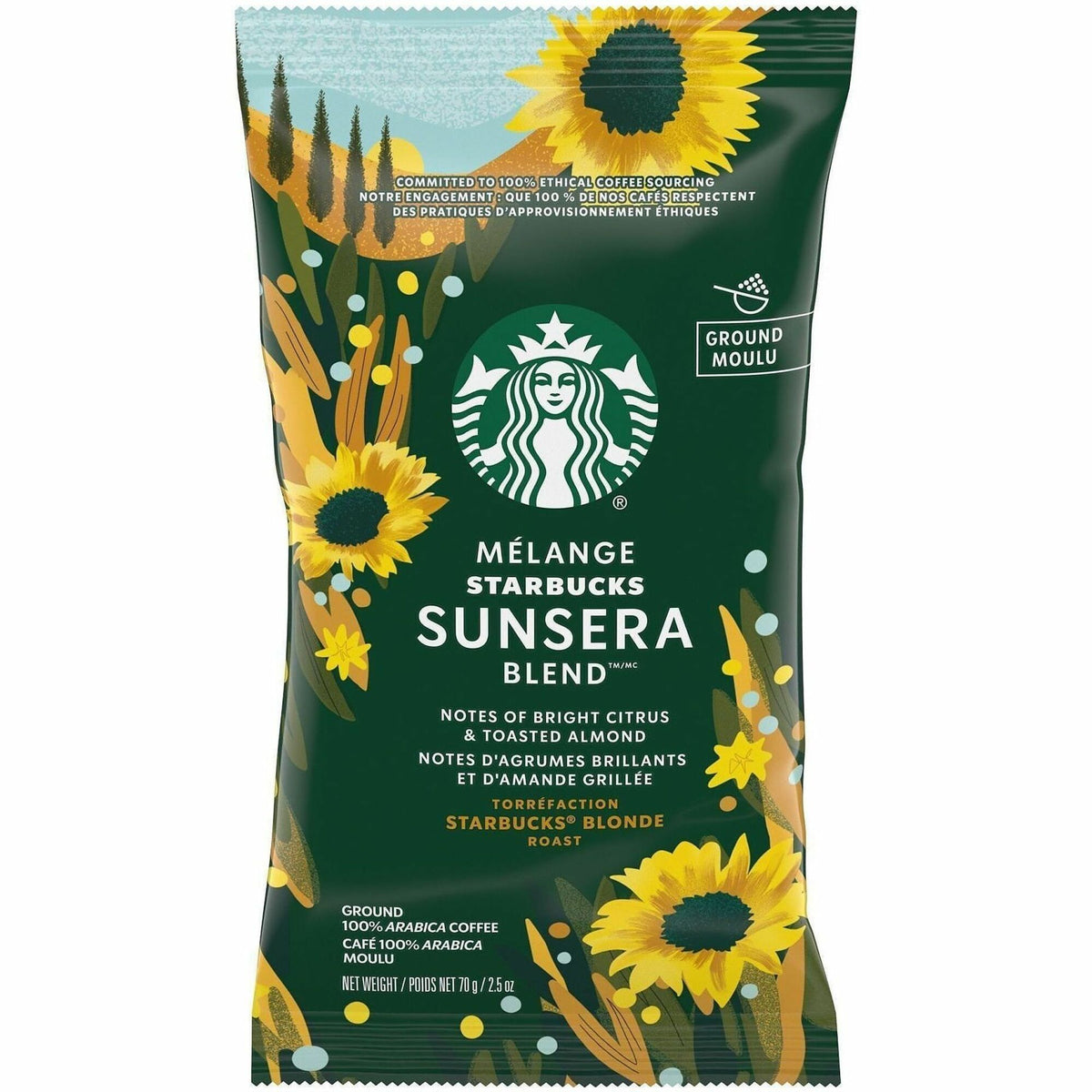 Starbucks Sunsera Blend Ground Coffee, 2.5 oz, 18/Box (SBK06614)
