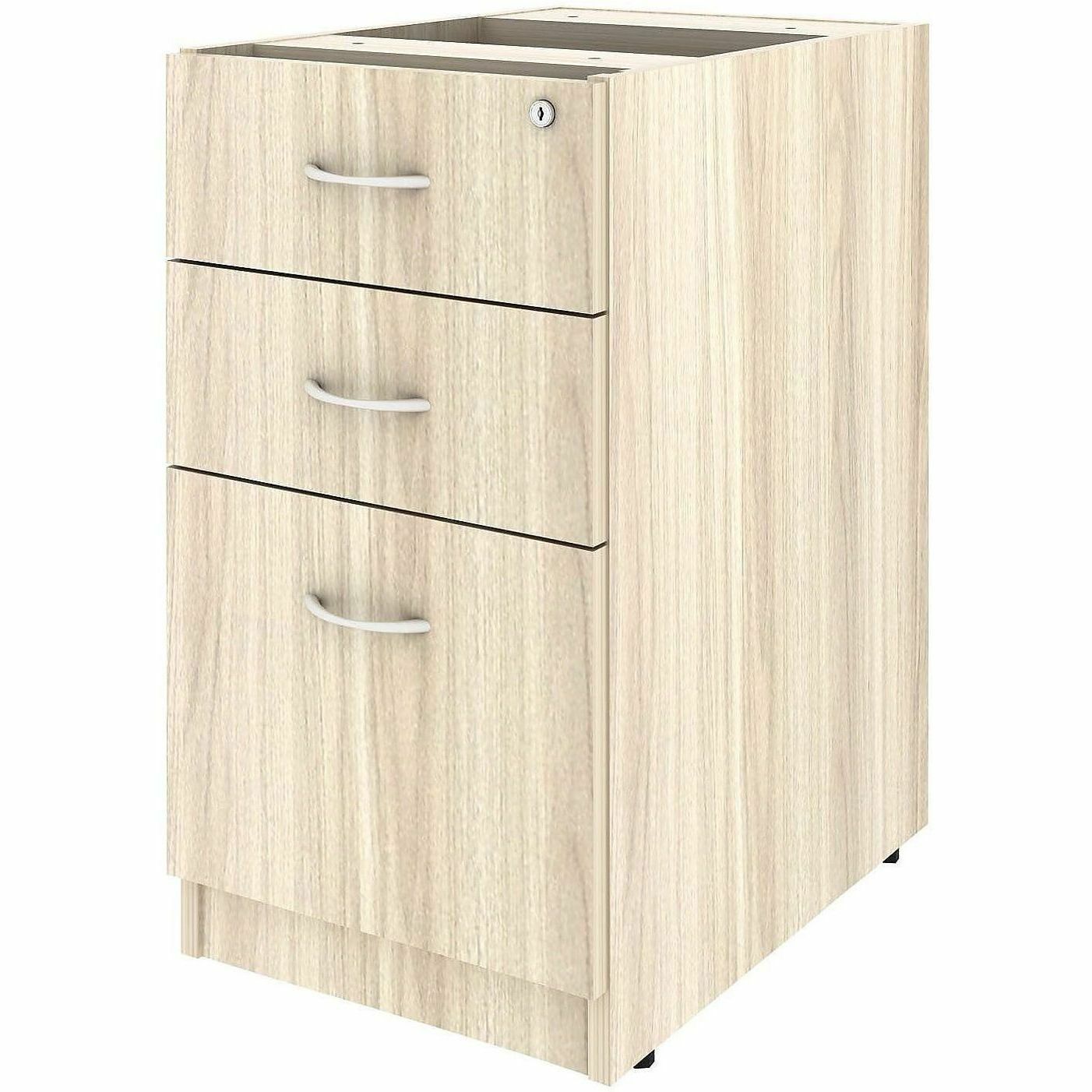 Lorell Essentials 3-Drawer Fixed Pedestal File Cabinet, Modern Elm (LLR66331)