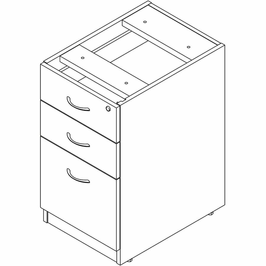 Lorell Essentials 3-Drawer Fixed Pedestal File Cabinet, Modern Elm (LLR66331)
