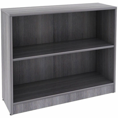 Lorell 2-Shelf Weathered Charcoal Laminate Bookcase, 36" Width x 12" Depth x 30" Height, Weathered Charcoal (LLR69630)