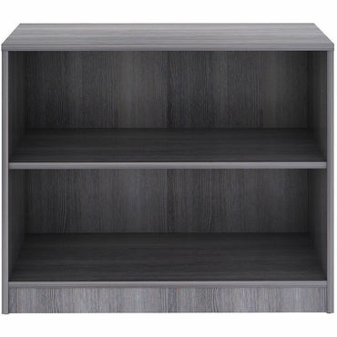 Lorell 2-Shelf Weathered Charcoal Laminate Bookcase, 36" Width x 12" Depth x 30" Height, Weathered Charcoal (LLR69630)