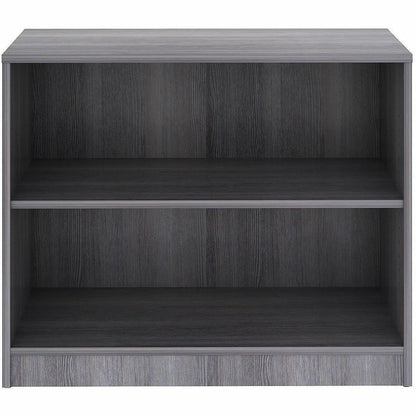 Lorell 2-Shelf Weathered Charcoal Laminate Bookcase, 36" Width x 12" Depth x 30" Height, Weathered Charcoal (LLR69630)