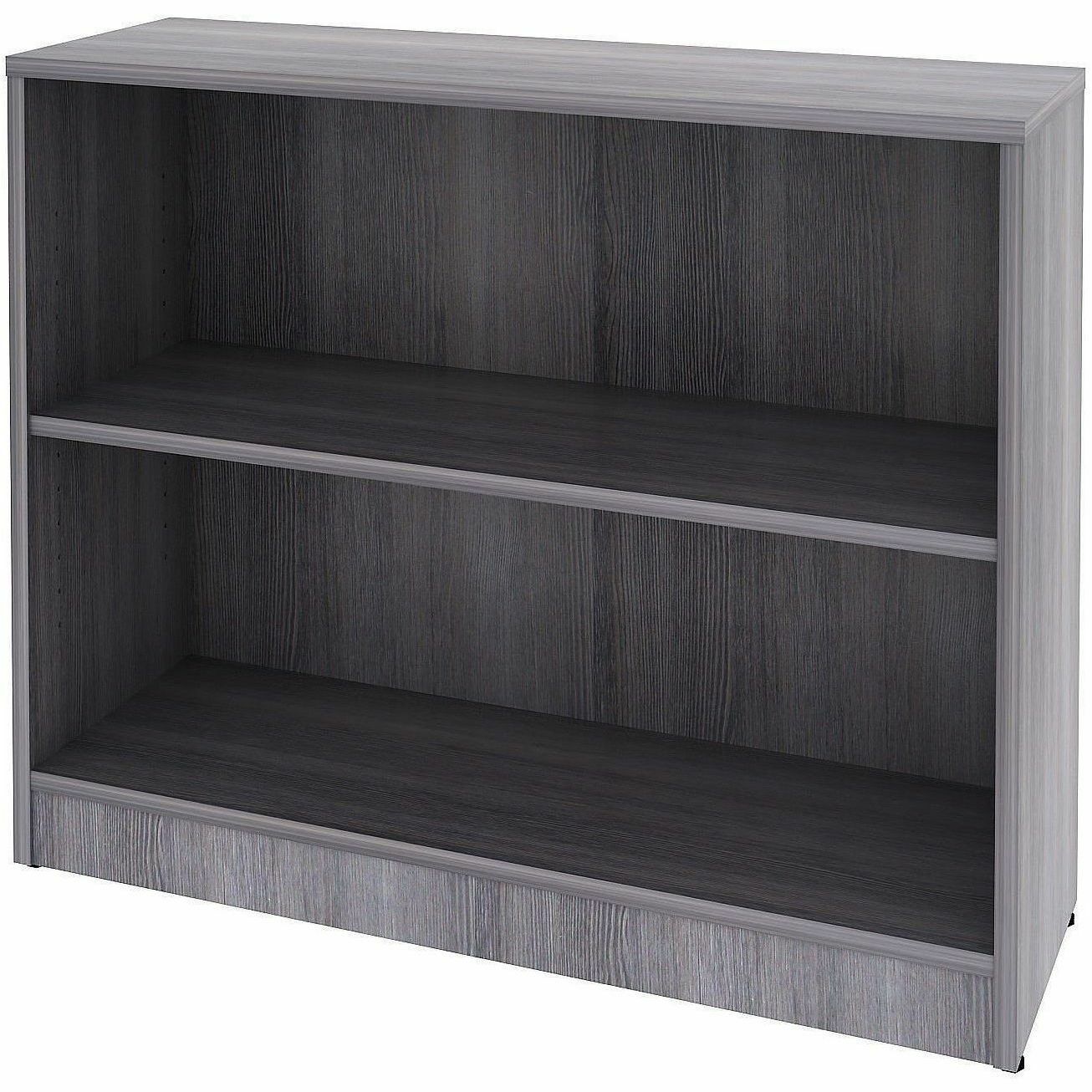 Lorell 2-Shelf Weathered Charcoal Laminate Bookcase, 36" Width x 12" Depth x 30" Height, Weathered Charcoal (LLR69630)
