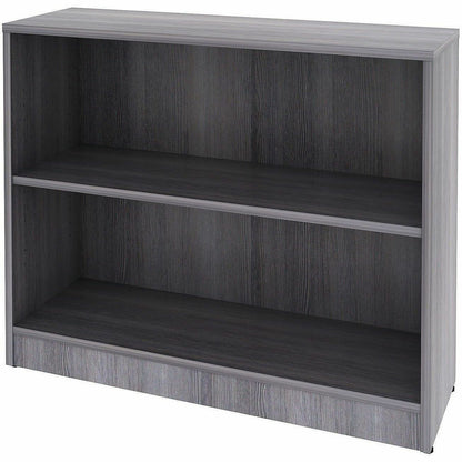 Lorell 2-Shelf Weathered Charcoal Laminate Bookcase, 36" Width x 12" Depth x 30" Height, Weathered Charcoal (LLR69630)