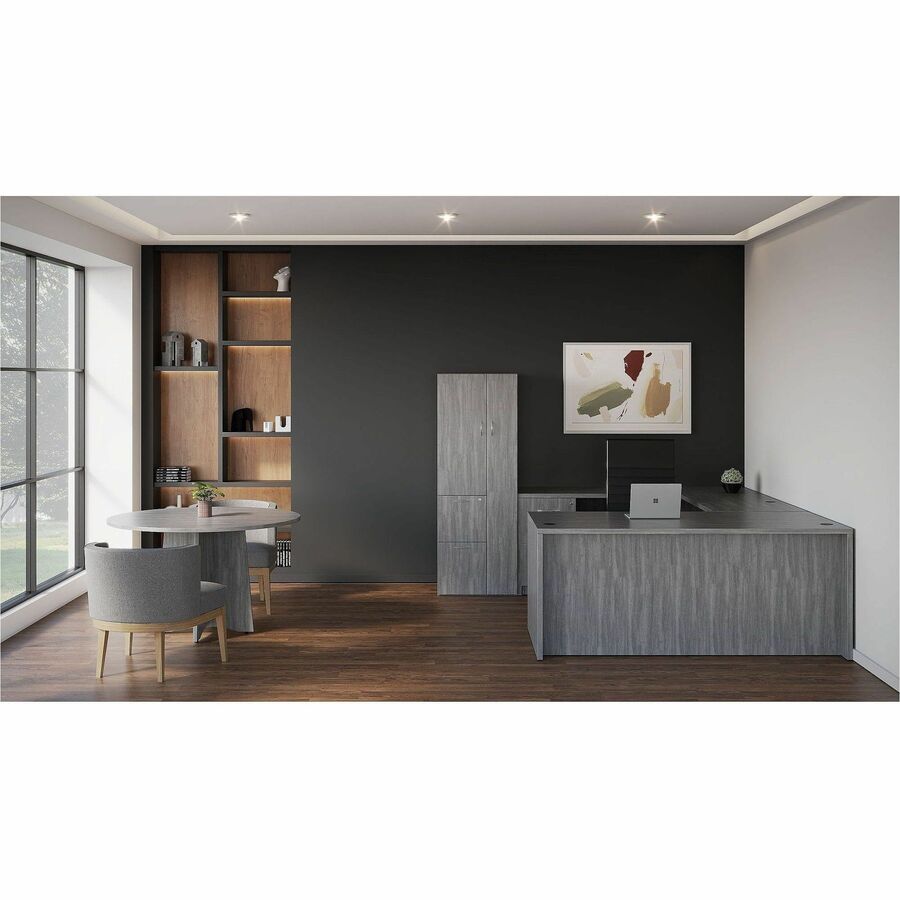 Lorell Weathered Charcoal Laminate Desking, 29.5" Height x 42" Width x 24" Depth (LLR69529)