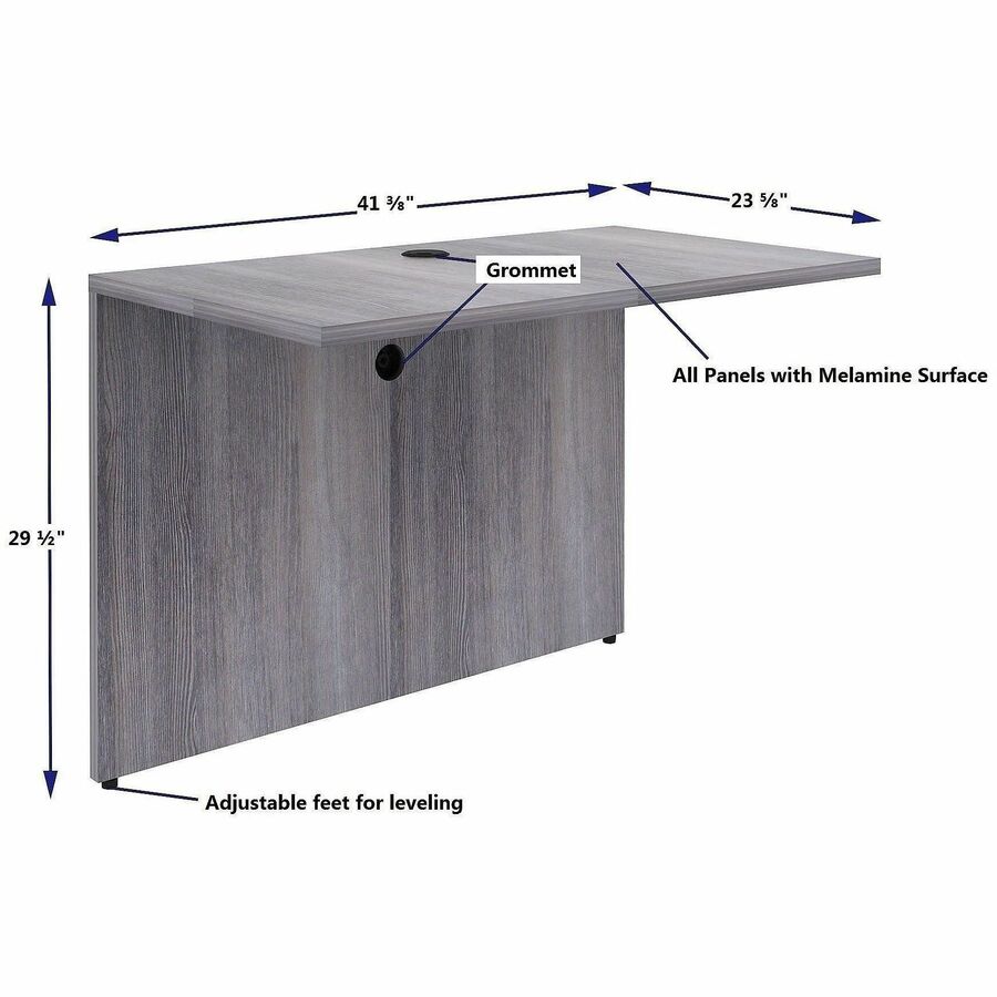 Lorell Weathered Charcoal Laminate Desking, 29.5" Height x 42" Width x 24" Depth (LLR69529)