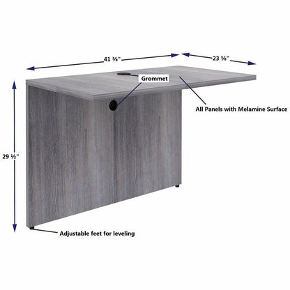 Lorell Weathered Charcoal Laminate Desking, 29.5" Height x 42" Width x 24" Depth (LLR69529)